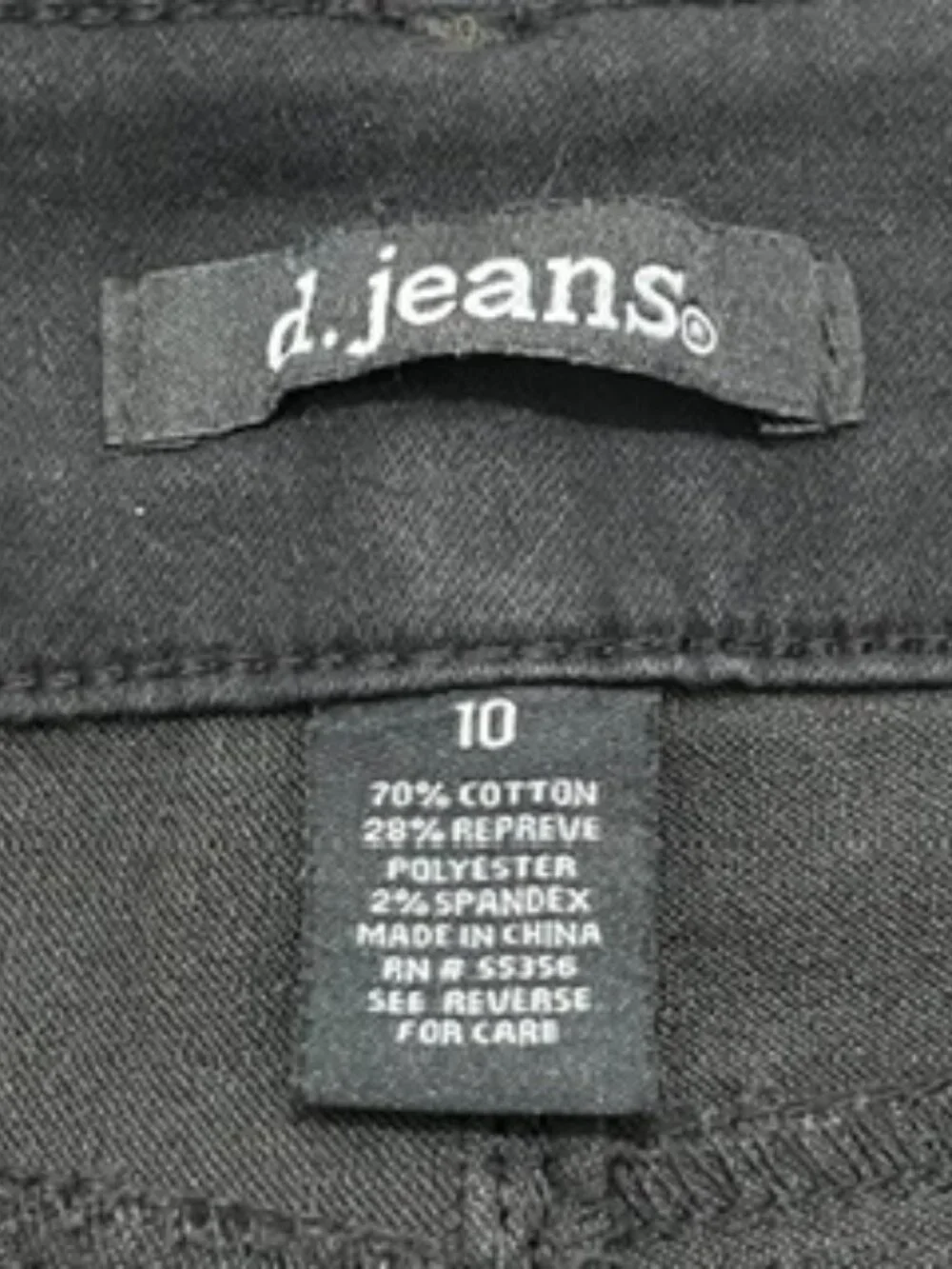 d. jeans black denim jeans Women’s Sz 10 high rise skinny denim pants